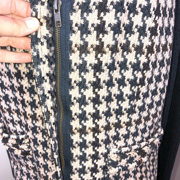 CAbi Houndstooth Mixer Jacket Faux Fur Black Tan - Picture 6 of 16